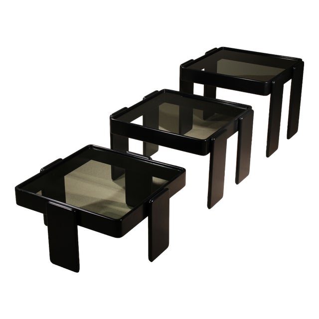 Nesting Tables by Gianfranco Frattini for Cassina, 1970s, Set of 3 For Sale