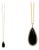 Black Onyx Pear Shape Cabochon Pendant with Diamonds For Sale