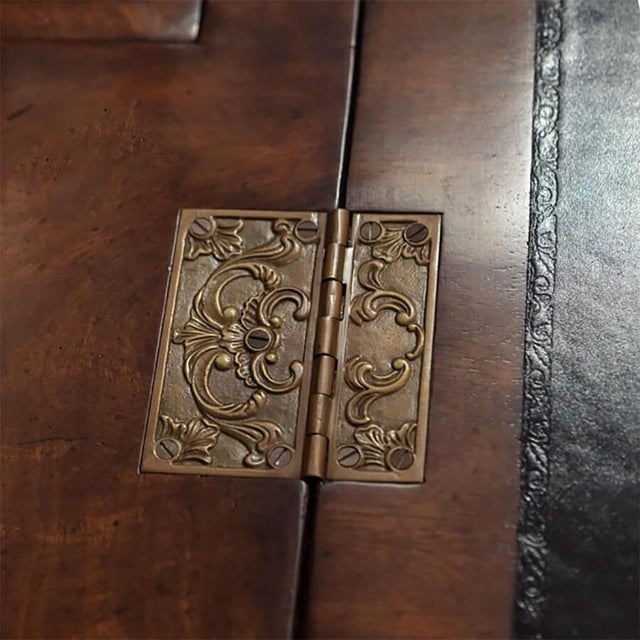 Walnut Secretary Bookcase - Chinoiserie & Mirror Doors For Sale - Image 10 of 10
