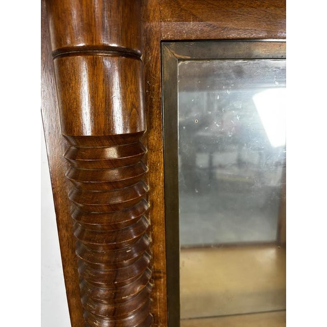 Oak Display Cabinet with Fluted Columns in the style of Dudouyt, 1930s For Sale - Image 6 of 9