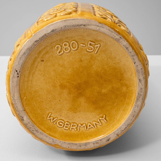 1960s German W. Germany Mid-Century Modern Yellow Mustard Ceramic Vase For Sale - Image 9 of 18