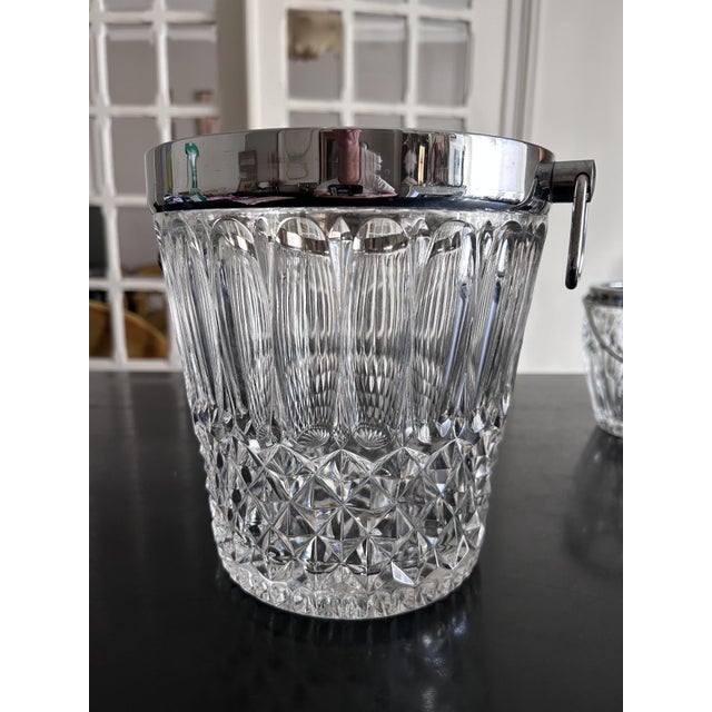 Crystal and Silver-Plated Metal Buckets, 1970s, Set of 2 For Sale - Image 9 of 11
