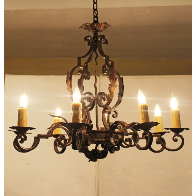 Late 19th Century French Iron 8-Light Chandelier For Sale - Image 11 of 11