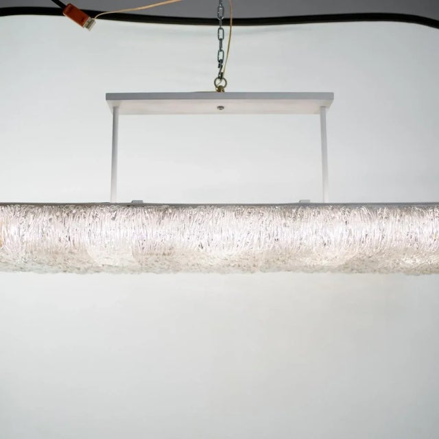 Large Italian Textured Glass Chandelier For Sale - Image 12 of 13