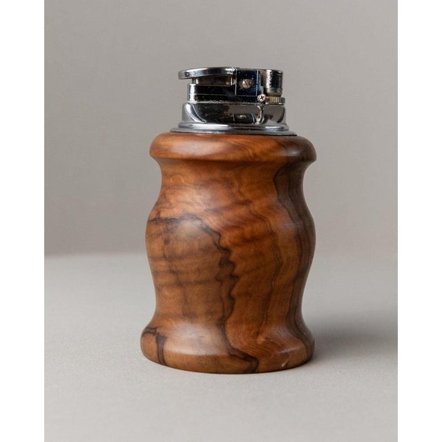 Vintage Curved Wooden Table Lighter, Italy, 1960s For Sale - Image 6 of 13