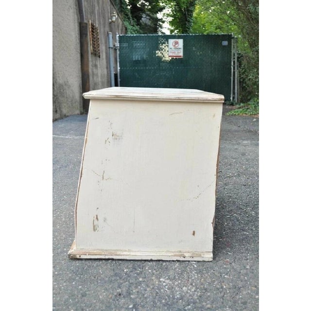 Antique French Country Distress Painted Sewing Thread Spool Chest Cabinet For Sale - Image 9 of 12