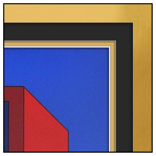 Late 20th Century Late 20th Century Xico 4 Geometric Abstract Blue Silkscreen Victor Vasarely For Sale - Image 5 of 5