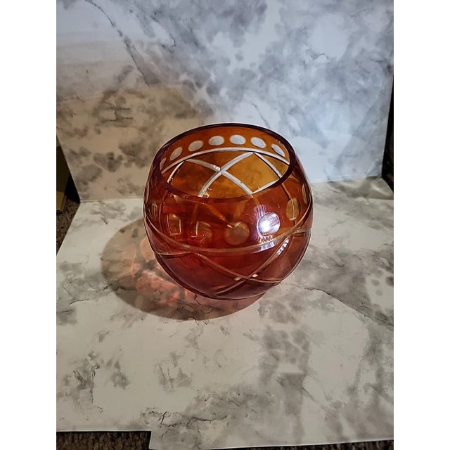 Beautiful art deco, 20th-century Bohemian cut crystal vessel is a superb example of traditional glass artistry. Those who...