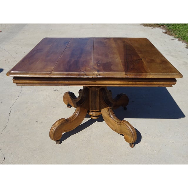 Square Walnut Pedestal Table, 19th Century For Sale - Image 4 of 18