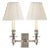 Visual Comfort Signature French Double Library Sconce in Antique Nickel with Linen Shades For Sale