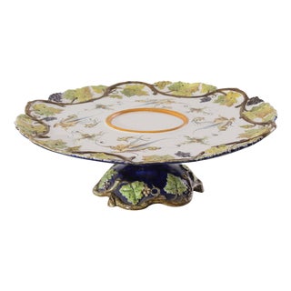 Hand-Decorated Porcelain Cake Stand from Ginori, Italy, 1800s For Sale
