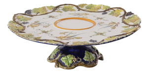 Hand-Decorated Porcelain Cake Stand from Ginori, Italy, 1800s