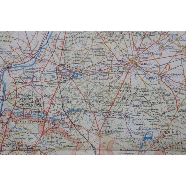 Antique French Victorian Carte Automobilistes & Cyclistes Paris Map 39" For Sale - Image 17 of 17