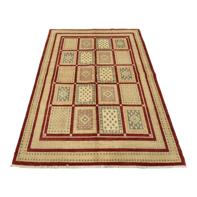 Ziegler Rug 5’8” X 7’6” Red Wool Traditional Hand-Knotted Oriental Carpet For Sale