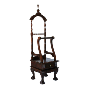 Antique Chippendale-Style English Oak Gentlemen's Valet Clothes Stand