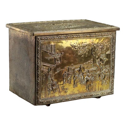 Antique Metal Trunk for Timber, United Kingdom, 20th Century For Sale