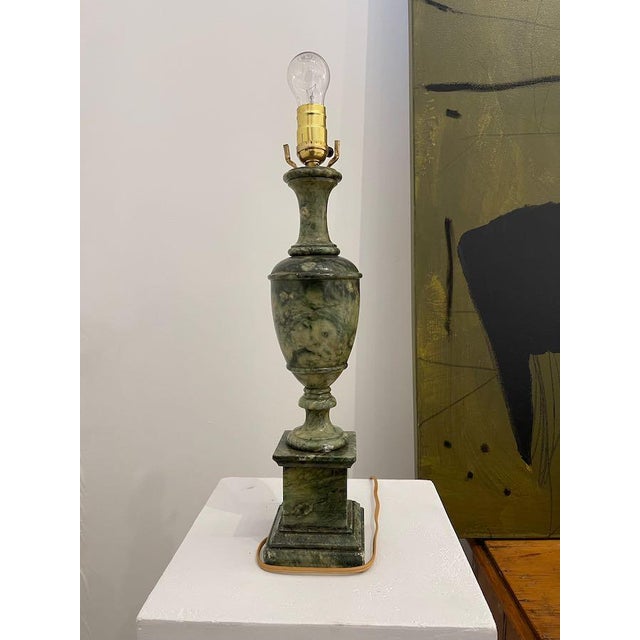 Vintage Green Marble Urn Form Table Lamps — a Pair For Sale - Image 12 of 12