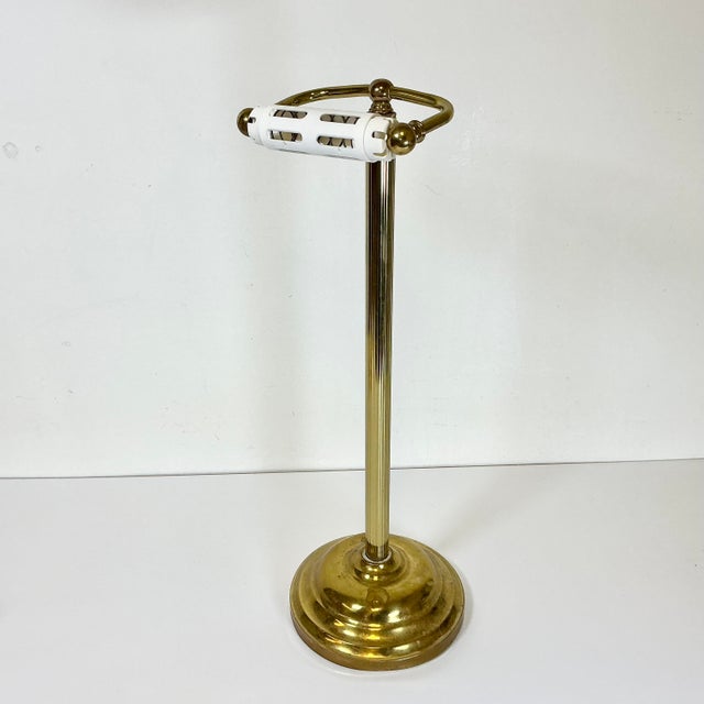 This Mid-Century Freestanding Toilet Paper Holder has plenty of character associated with its age and use. The stem and...