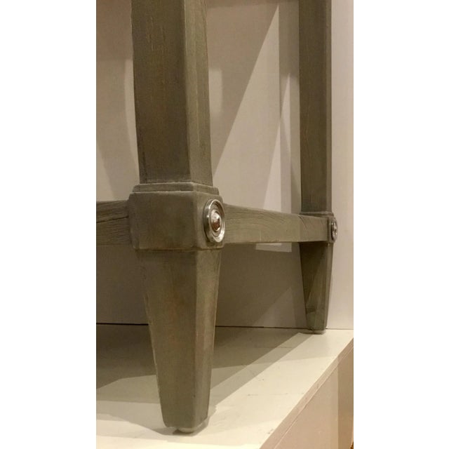 Ambella Home Modern Gray Wood and Marble Spindle Sink/Vanity For Sale - Image 4 of 5