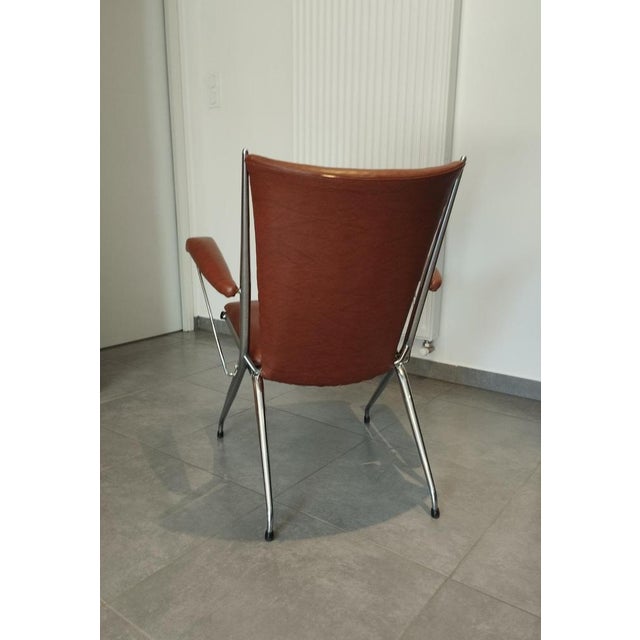 Mid-Century Modern Folding Chair with System by André Monpoix For Sale - Image 3 of 18