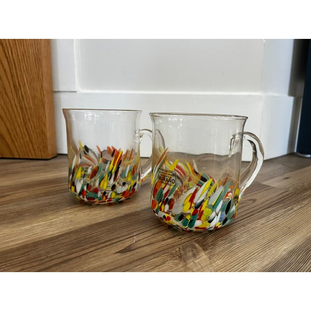 Late 20th Century Hand-Blown Murano Glass Mugs - a Pair For Sale - Image 9 of 9