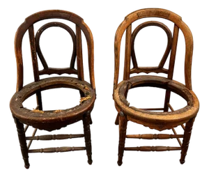Rare 1873 Heywood Brothers (Heywood Wakefield) Solid Oak Chair Frames (2)