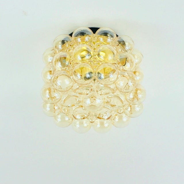 Mid-Century Modern Mid-Century Modern Amber Bubble Glass Ceiling Light by Helena Tynell for Limburg, Germany, 1960s For Sale - Image 3 of 10