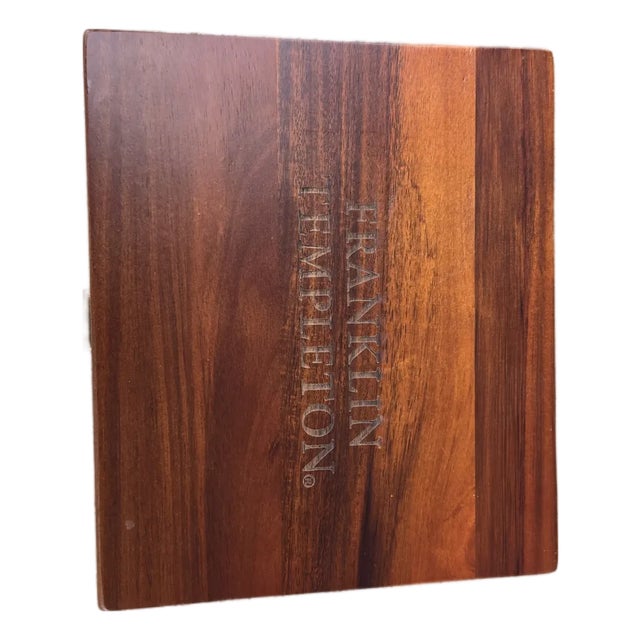 1950s Franklin Templetion Wooden Keepsake Box / Humidor With Engraved Lid For Sale