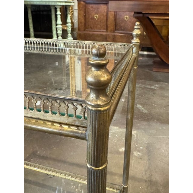 Mid 20th Century Mid Century French Brass Serving Cart For Sale - Image 5 of 5