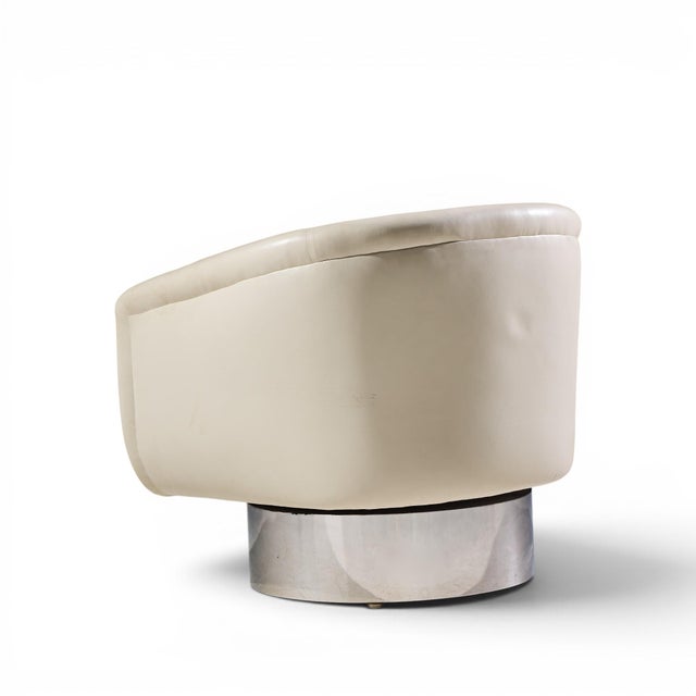 Mid 20th Century Leon Rosen for Pace Mid Century Chrome Swivel Lounge Chair For Sale - Image 5 of 9