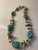 19" long ,single strand chunky turquoise, pearl necklace