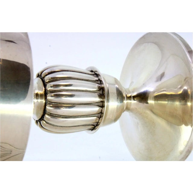 Silver Vase with Plant Motifs Engraved Relief Base For Sale - Image 3 of 8