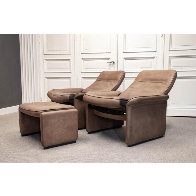 Lounge Chairs with Ottoman from de Sede, Switzerland, 1960s, Set of 3 For Sale - Image 13 of 16