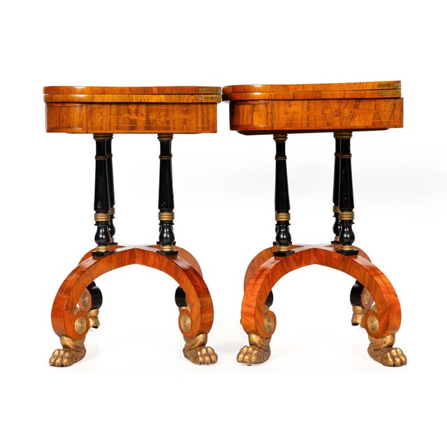 Fine Rare Pair of 19th Century English Antique Rosewood Games Tables For Sale - Image 4 of 18