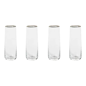 Cappelletti Stemless Glass Flutes, Set of 4