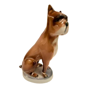 1960s Zsolnay Boxer Dog Figurine