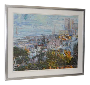 San Francisco From Telegraph Hill Serigraph by Marco Sassone 20th C.