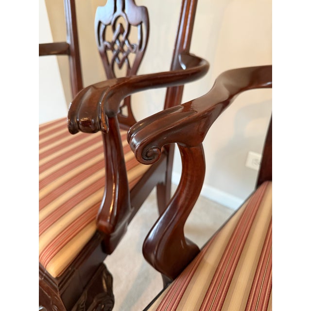 Late 20th Century English Traditional Chippendale Mahogany Armchairs - A Pair For Sale - Image 14 of 18