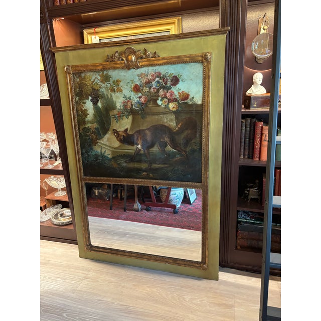 19th Century French Napoleon III Trumeau Mirror With Aesop’s “The Fox and the Grapes” Oil Painting, C. 1860 [Ks] For Sale - Image 11 of 11
