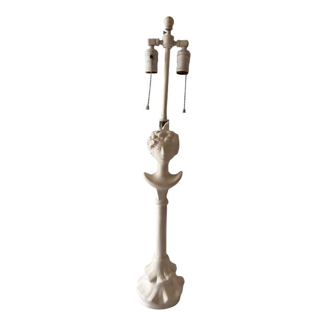 Plaster "Tete De Femme" Table Lamp After Diego Giacometti For Sale