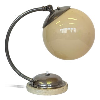 Vintage Bauhaus Adjustable Table Lamp in Chrome and Glass, 1930s For Sale