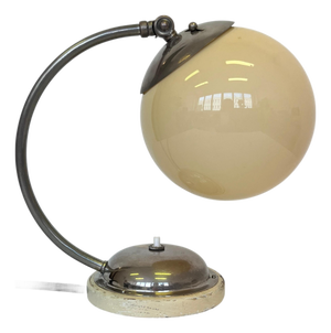 Vintage Bauhaus Adjustable Table Lamp in Chrome and Glass, 1930s