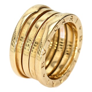 18k Yellow Gold Bvlgari B.zero1 Four-Band Ring - Size 5.25 For Sale
