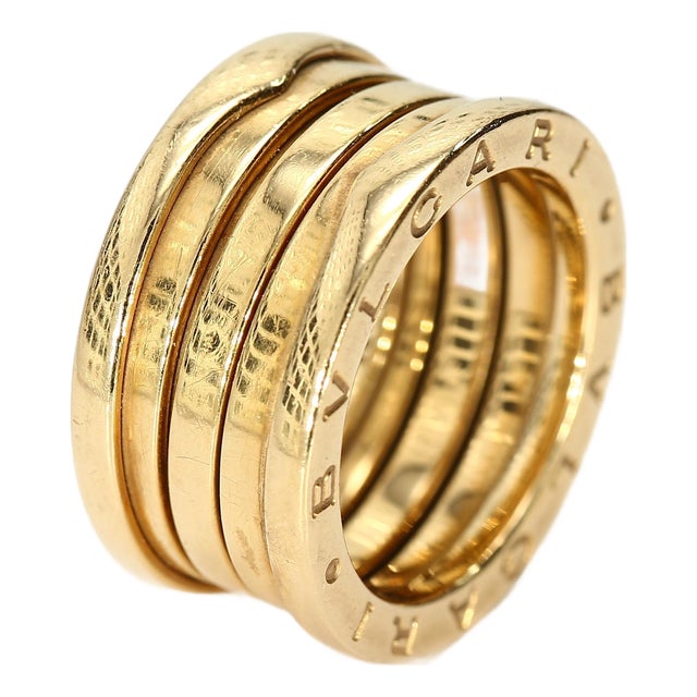 18k Yellow Gold Bvlgari B.zero1 Four-Band Ring - Size 5.25 For Sale