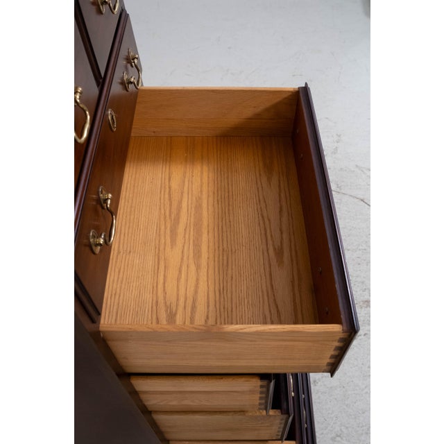 1980s Henkel Harris Mahogany Tall Narrow Lingerie Chest For Sale - Image 5 of 18