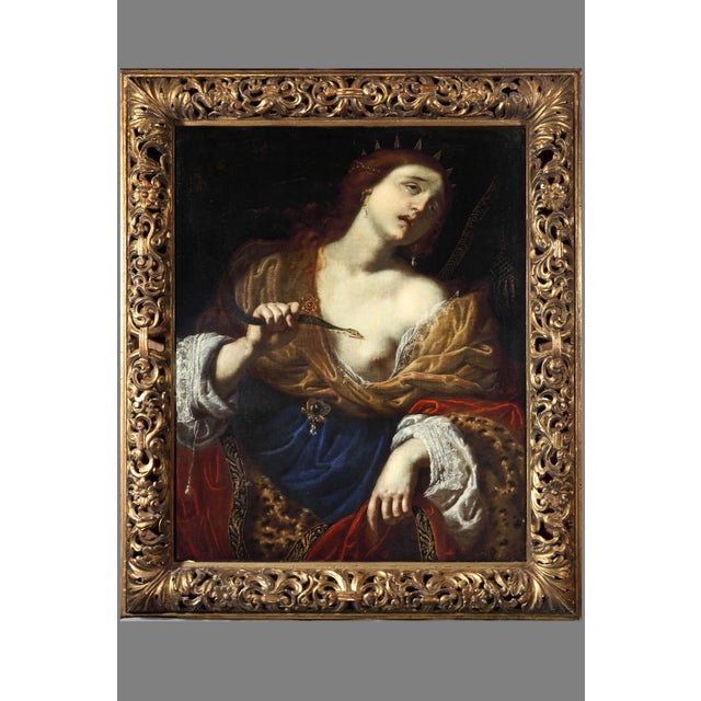 Giovanni Domenico Ferrucci, The Death of Cleopatra, Oil on Canvas, 17th Century, Framed For Sale - Image 13 of 13