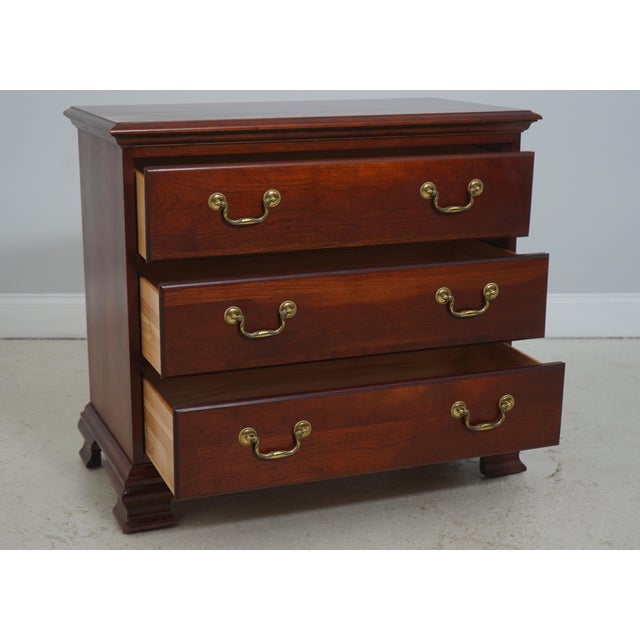 Pennsylvania House Pair of Pennsylvania House Cherry 3-Drawer Chest Nightstands For Sale - Image 4 of 18