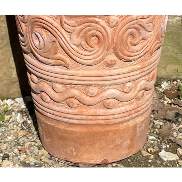 Impruneta Terracotta Amphoras with Swans, 20th Century, Set of 2 For Sale - Image 5 of 6