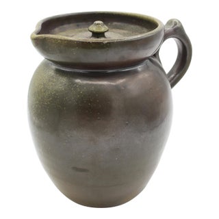 1960-1972 American Ben Owen Master Potter Stamped Lidded Pitcher For Sale