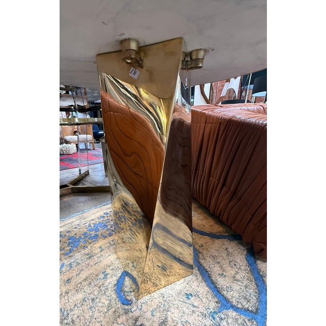 Italian Lapis Lazuli and Bronze Pedestal Table For Sale - Image 3 of 6